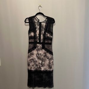 Black lace midi dress